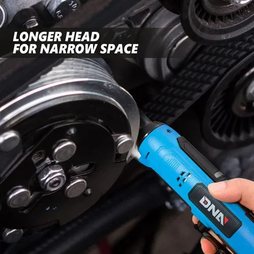 Miniatura 5 de DNA MOTORING TOOLS-00169 Llave de trinquete eléctrica inalámbrica de 12 V 3/8 pulgadas con interruptor de rotación hacia adelante/retroceso + luz