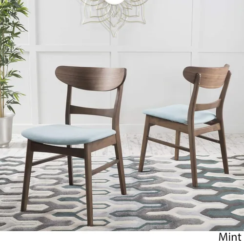 Miniatura 4 de Christopher Knight Home Idalia - Sillas de comedor, juego de 2 piezas, acabado menta/nogal