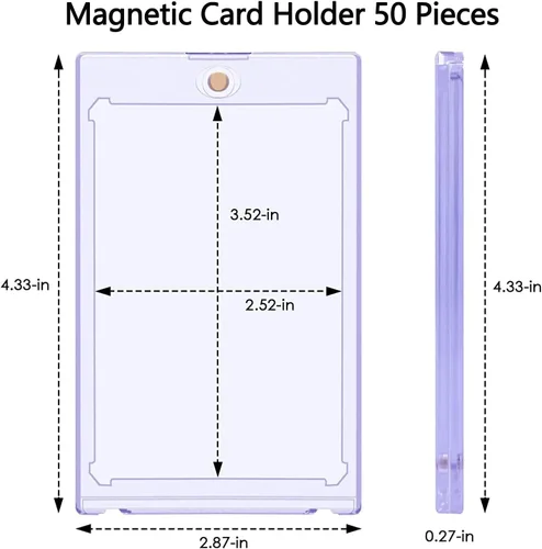 Miniatura 5 de Boyanbb Portatarjetas magnéticas de 50 quilates, soporte para tarjetas de 35 puntos, con un solo toque, protección UV, estuche de plástico duro