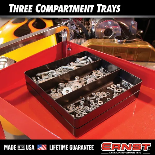 Miniatura 3 de Bandeja organizadora de cajón de herramientas Ernst Manufacturing: Bandeja organizadora de garaje apilable en azul con 3 compartimentos - Para