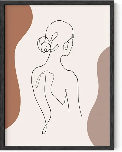 Miniatura 26 de HAUS AND HUES Impresión artística minimalista de mujer, póster de figura femenina, arte abstracto de pared neutro, arte de pared de dibujo lineal