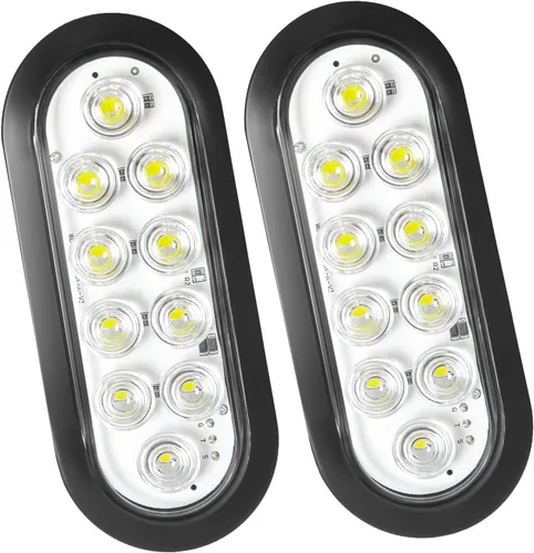 Miniatura 9 de Luces traseras LED ovaladas rojas de 6 pulgadas, luces traseras de remolque, luces traseras de remolque de montaje en superficie, luces
