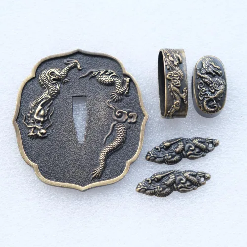 Miniatura 10 de Espada samurái japonesa KOSHIRAE – TSUBA FUCHI KASHIRA MENUKI 68-100