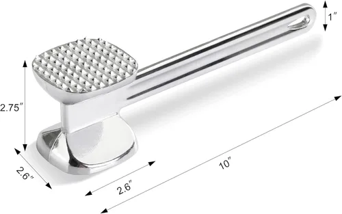 Miniatura 3 de New Star Foodservice 36374 Ablandador de carne de aluminio fundido resistente, 10 pulgadas