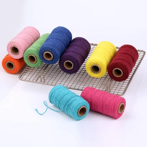 Miniatura 4 de FLIPPED (109 yardas/1.5 mm/35 colores opcionales) 109 cuerdas de macramé para manualidades, cuerda de algodón para macramé, cuerda de panadero, Gris
