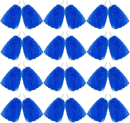 Miniatura 9 de Hooshing 12/24/80 PCS Pompones de Animadoras Deportivos con Espíritu Pompones de Animación de Plástico con Asas para Niños Adultos Equipo Fiesta Rosa
