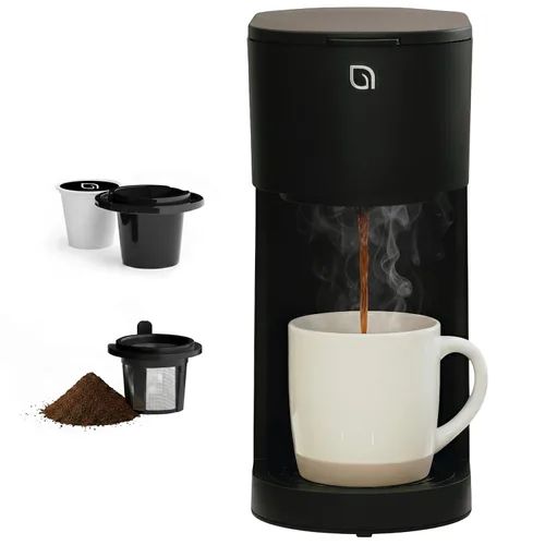 Miniatura 9 de WILLOW Cafetera de una sola porción de la serie Eco para K Cup y café molido, tamaños de preparación de 6 a 12 onzas con opción de preparación Blanco