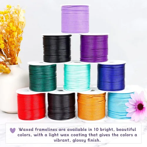 Miniatura 6 de CAMAL Cuerda de cera de 0.069 pulgadas para hacer pulseras, hilo encerado de 23 yardas para joyería y pulsera, cordón encerado para manualidades