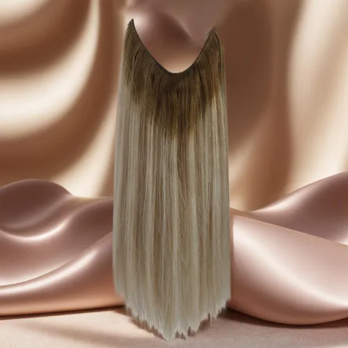 Miniatura 7 de Full Shine - Extensiones de cabello humano con hilo invisible para mujer, estilo balayage, color ombré raíces oscuras #3/8/22, 16 pulg, 2.82 oz