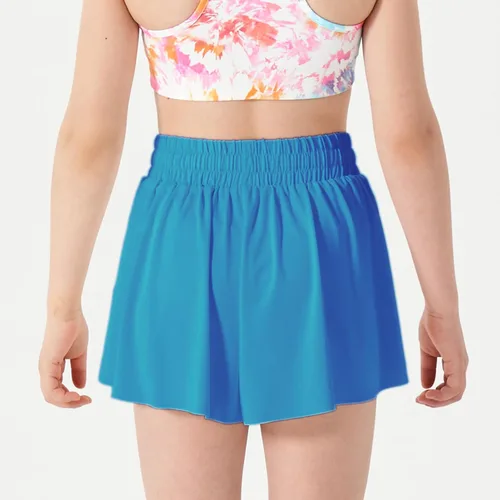 Miniatura 5 de 2-in-1 Butterfly Shorts Girls Flowy Shorts, Kids Girls Athletic Shorts with Spandex Liner and Side Pocket for Fitness