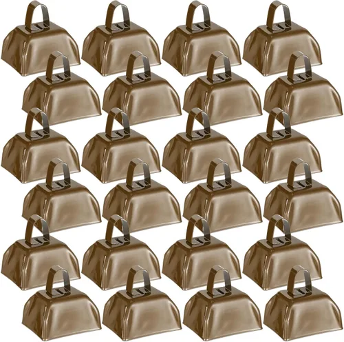 Miniatura 16 de 24 Piezas Cencerros de Metal con Asa Campanas de Vaca Generadores de Ruido para Eventos Deportivos Pequeños Generadores de Ruido Fuertes Campana