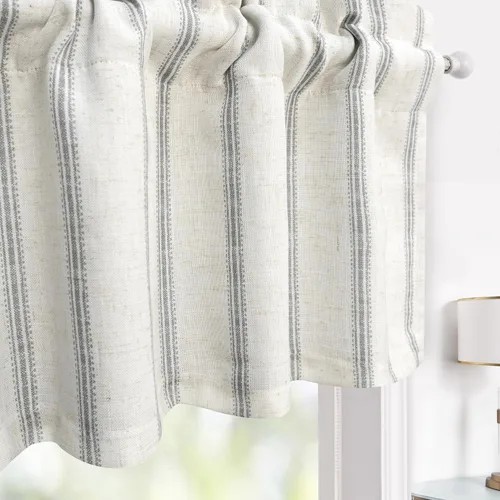 Miniatura 32 de DriftAway Briony - Cortina opaca con amarre para cocina, ajustable, diseño de globos, líneas texturizadas, estampadas, persianas romanas