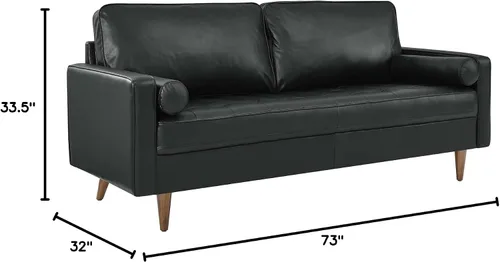 Miniatura 2 de Modway EEI-4633-BLK Valour - Sofá de cuero, color negro
