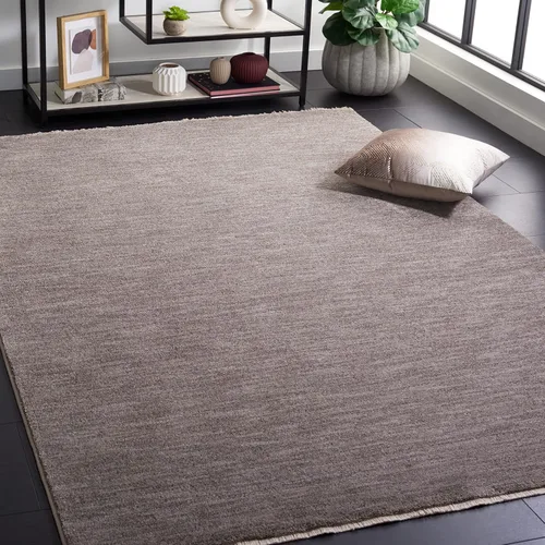 Miniatura 10 de SAFAVIEH Lasa Collection - Alfombra de área de 5.3 x 7.7 pies, color gris claro, diseño de flecos sólidos, no desprende pelusa y de fácil cuidado