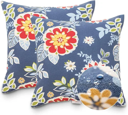 Miniatura 4 de JMGBird Almohadas impermeables para exteriores de 18 x 18 pulgadas para muebles de patio, cama, sofá y sofá Almohadas de exterior con inserto