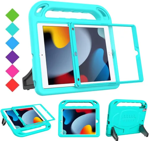 Miniatura 18 de BMOUO Funda para niños para iPad de 9ª/8ª/7ª generación (iPad de 10.2 pulgadas, 2021/2020/2019), con protector de pantalla integrado, soporte
