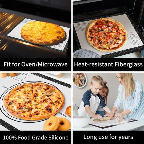 Miniatura 6 de Alfombrilla de silicona para hornear macarrones, alfombrilla antiadherente para masa rodante, alfombrilla de silicona para hornear pizza, galletas