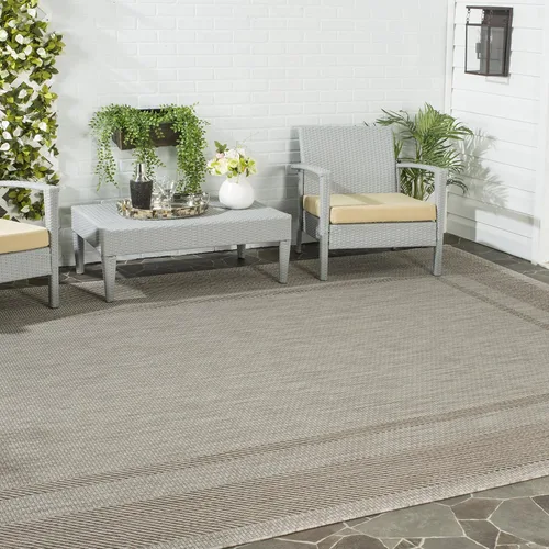 Miniatura 39 de SAFAVIEH Alfombra lavable al aire libre Courtyard Collection - 2'3" x 5', beige y negro, no desprende pelusa y fácil de limpiar, ideal para patio