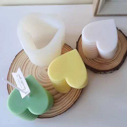 Miniatura 2 de Molde giratorio 3D para velas de amor, apilables, velas aromáticas en forma de corazón, proceso de yeso, resina, jabón, decoración de pasteles, Amor