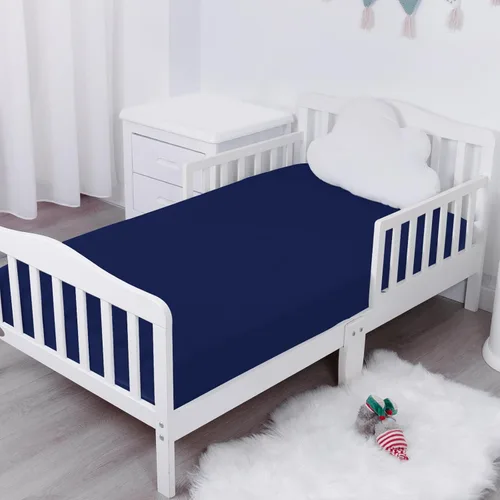 Miniatura 9 de Sábanas impermeables para cuna para niños, paquete de 2, sábana bajera para cuna neutra de 52 x 28 pulgadas para cuna estándar y colchón de cama
