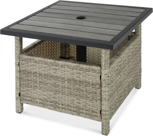 Miniatura 8 de Best Choice Products soporte para sombrilla de patio, muebles de exterior, jardín, alberca Marrón
