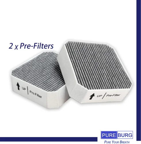 Miniatura 3 de PUREBURG Juego de filtros de repuesto compatibles con purificador de aire Molekule, carbón activado HEPA 2 en 1, centro y 2 prefiltros, paquete de 3