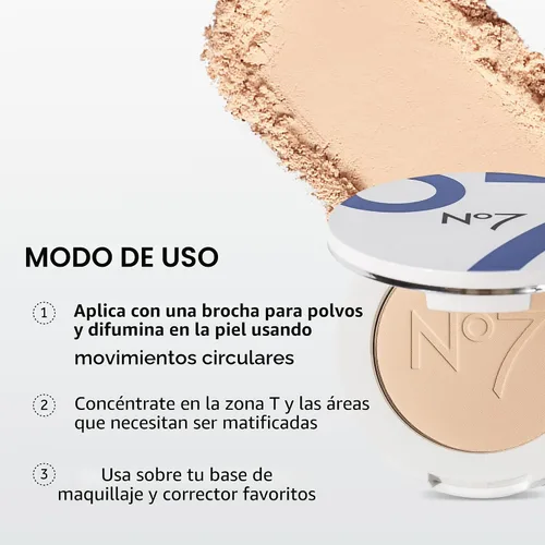 Miniatura 4 de No7 Lift & Luminate - Polvo de triple acción – Polvo de ajuste de maquillaje prensado ligero para cara – Polvo de ajuste compacto que reduce