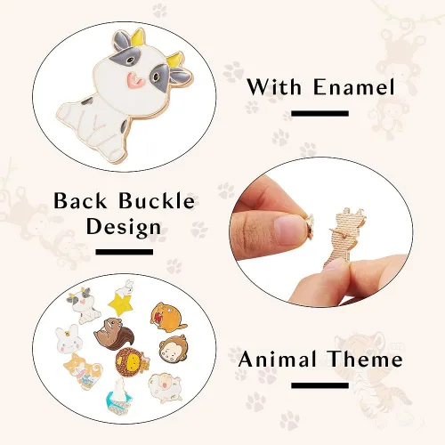 Miniatura 75 de Pandahall - Broches esmaltados de aleación con varios temas, broche de solapa, juego de pines esmaltados