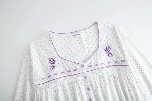 Miniatura 7 de Keyocean - Camisón para mujer, 100% algodón, suave, cálido, cómodo, ropa de dormir y descanso para otoño e invierno