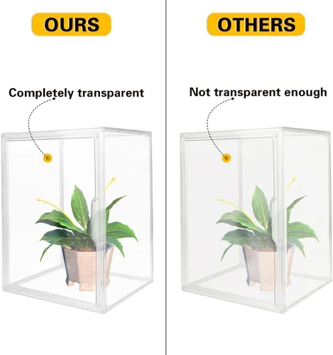 Miniatura 5 de GUDEMAY Contenedores de almacenamiento de plástico apilables transparentes con tapa, vitrina de acrílico a prueba de polvo para coleccionables