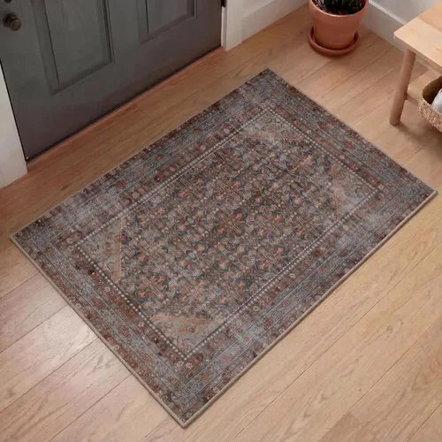 Miniatura 139 de Kuden Alfombra pequeña de 2 x 3, lavable a máquina, parte trasera antideslizante, estilo vintage, suave, pelo bajo, alfombras de área para entrada