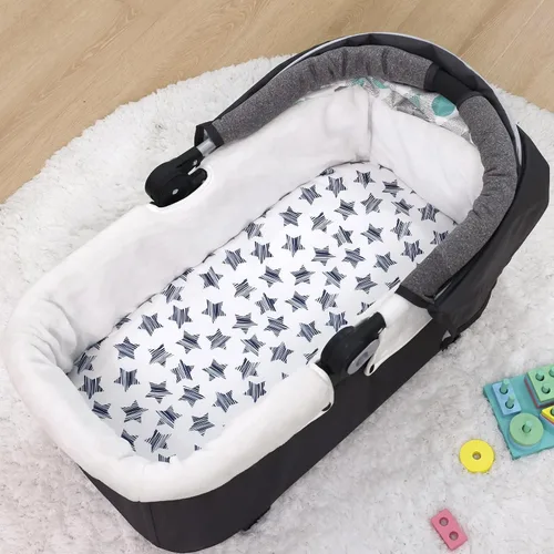 Miniatura 5 de PHF Paquete de 3 sábanas suaves para moisés, sábanas de cuna Espacio transpirables y cómodas para bebés niños y niñas neutras, ajuste universal