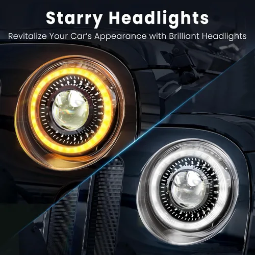 Miniatura 2 de HWSTAR Nuevos faros delanteros LED redondos de 7 pulgadas 1000% más brillantes antirreflejos, compatibles con Jeep Wrangler JK JKU TJ LJ Chevy Ford