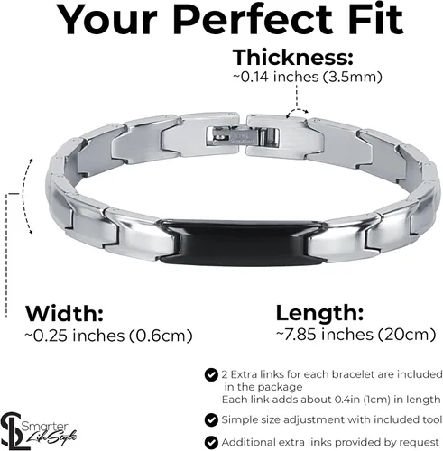 Miniatura 2 de Brazaletes Smarter LifeStyle elegantes, acero de grado quirúrgico, para pareja