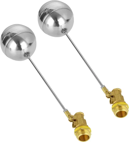 WOPPLXY Válvula de flotador de 2 piezas para tanque de agua, válvula de flotador de agua DN20 de 3/4 pulgadas, válvula de bola de flotador de acero
