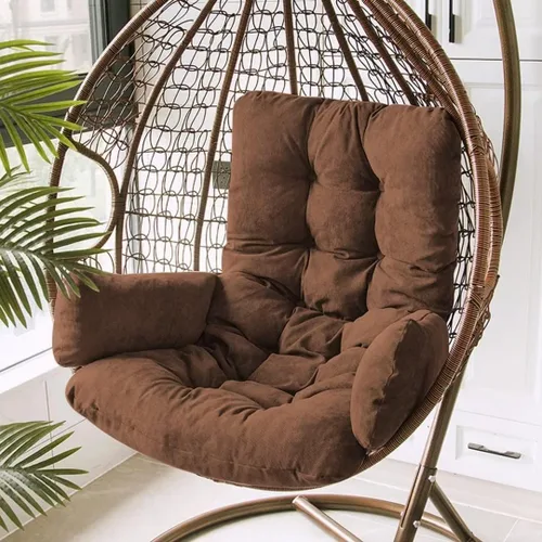Miniatura 9 de Cojín de repuesto para silla de huevo, cojín de asiento de cesta colgante, cojín suave para colgar silla de huevo, cojines de respaldo de 45 x 20