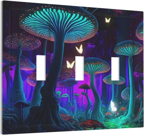 Miniatura 97 de Placa Cubierta de Interruptor de Luz de Palanca Individual con Diseño de Flor Botánica en Tablero de Madera Rústico Estilo Granja - Placa de Pared