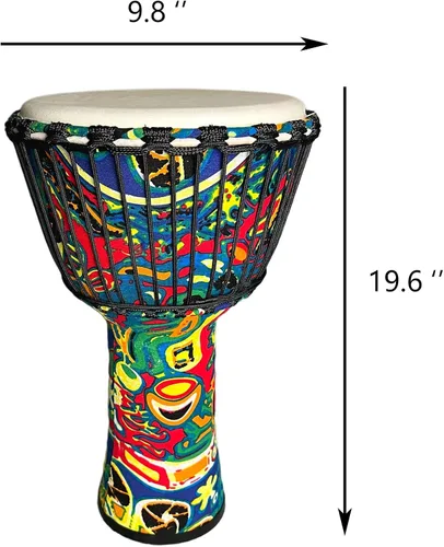Miniatura 2 de Tambor Djembe Instrumentos Musicales de 10 pulgadas Tambores de mano, tambores africanos para adultos, regalos para músicos (limón)