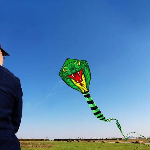 Miniatura 6 de HENGDA KITE Cometas de serpiente de gran potencia con línea voladora Cometa deportiva divertida al aire libre