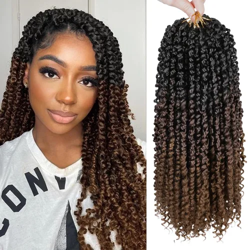 Miniatura 81 de Pelo de Passion Twist – 8 paquetes de 18 pulgadas Passion Twist Crochet para mujeres, cabello rizado pretrenzado Passion Twists extensiones de #2
