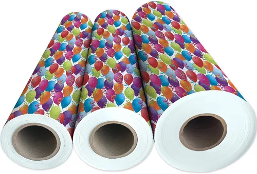 Miniatura 5 de Jillson Roberts Papel de regalo a granel, globo blanco, 1/4 resma 208' x 30