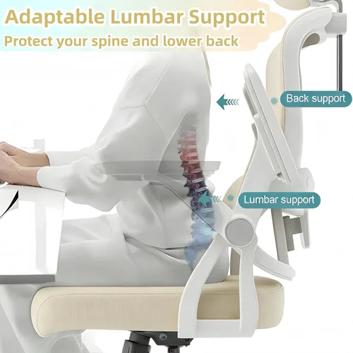 Miniatura 6 de Silla de oficina ergonómica, sillas de escritorio cómodas de 350 libras con reposacabezas ajustable y soporte de espalda lumbar, sillas