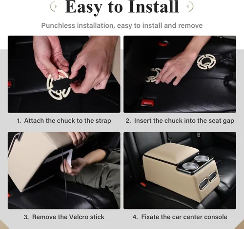 Miniatura 6 de Coverado - Organizador de consola central para auto, consolas universales para asiento trasero, organizador y almacenamiento para asiento