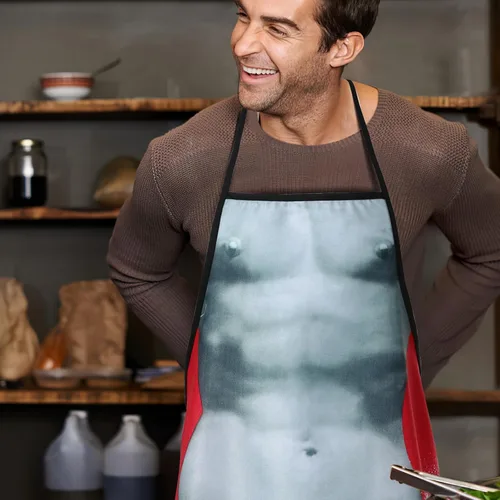 Miniatura 9 de Cabilock Delantal de cocina novedoso para hombre, divertido delantal de estatua de David para adultos para asar a la parrilla, hornear, cocina
