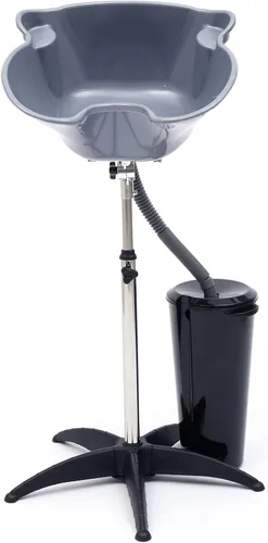 Fregadero de lavado de cabello, lavabo de champú profundo de altura ajustable con manguera de drenaje para el hogar, peluquería, salón de belleza,