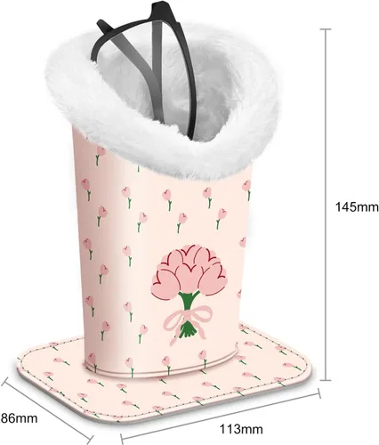 Miniatura 156 de Fintie Soporte para anteojos forrado de felpa con base magnética, estuche de cuero vegano prémium para lentes