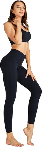 Miniatura 2 de COOLOMG Pantalones de yoga para mujer, mallas capri para correr, leggings de tiro bajo, entrenamiento, gimnasio con bolsillos ocultos
