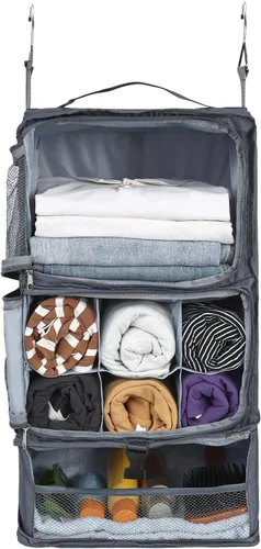 Miniatura 25 de Surblue Bolsa de Almacenamiento Colgante para Armario Plegable de 3 Estantes de Tela Oxford Lavable con 2 Ganchos