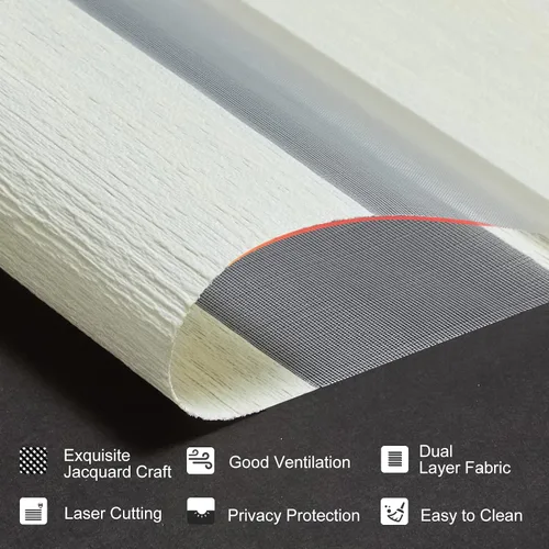 Miniatura 2 de Persilux - Persianas sin cordón de cebra para ventanas con patrón jacquard, cortinas de doble capa transparentes, cortinas enrollables de filtrado