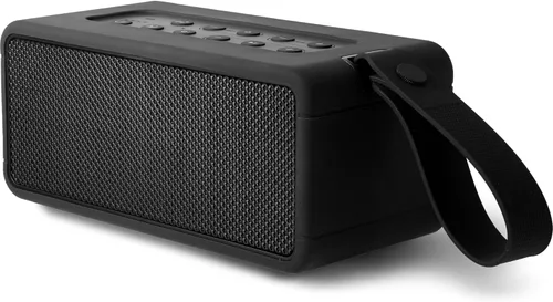Miniatura 12 de AT&T Essentials - Altavoz Bluetooth retro de 15 W, IPX6 impermeable, Bluetooth 5.3, modos de luz LED, control de graves y agudos, batería de 12